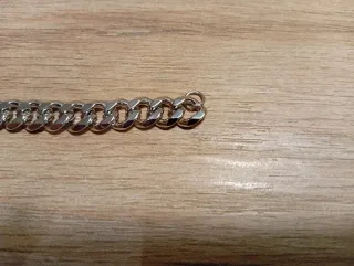 Pulsera de eslabones plateada estilo Cubana