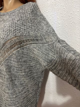 Jersey de punto largo gris Pimkie Talla S 36