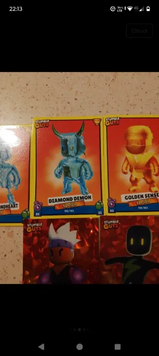 Lotto 8 carte Stumble Guys speciali