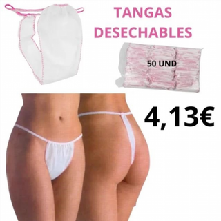 Tanga desechable pack 50 und blanco y rosa