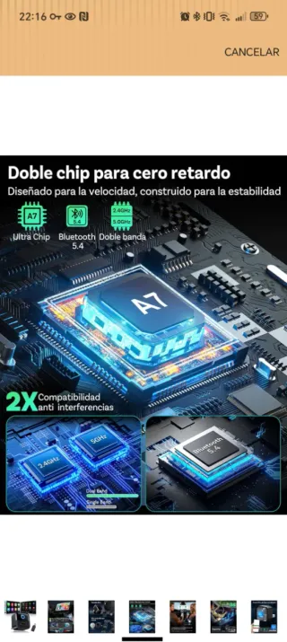 OTTOCAST Mini Pico Adaptador Inalámbrico CarP