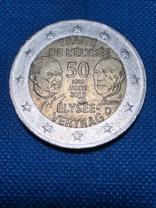 Moneda 2€ Tratado de Elíseo 50 Años