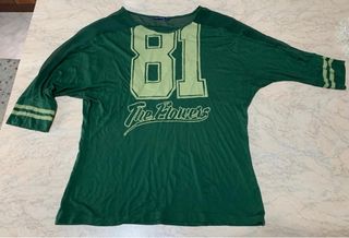 Maglia verde stile sportivo vintage per donna