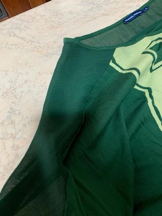 Maglia verde stile sportivo vintage per donna