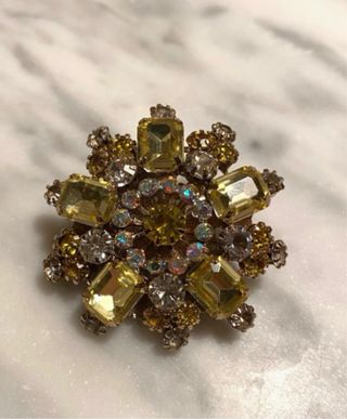 Spilla Blumarine con cristalli gialli e oro