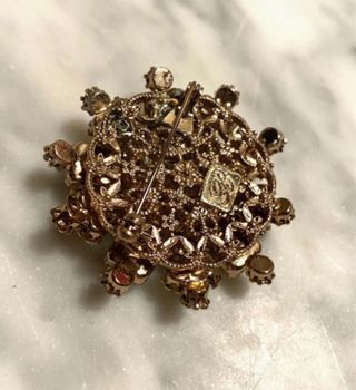 Spilla Blumarine con cristalli gialli e oro