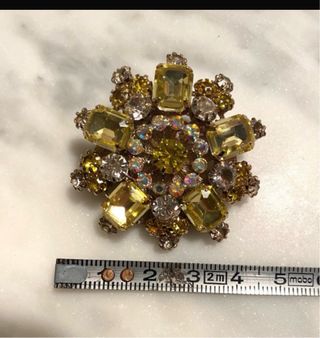 Spilla Blumarine con cristalli gialli e oro