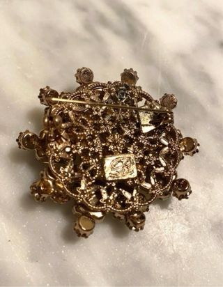 Spilla Blumarine con cristalli gialli e oro