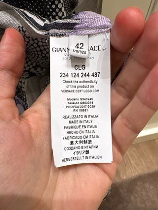 Camisa Versace Talla 42 Multicolor