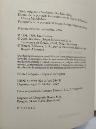 Herderson, el rey de la lluvia (Contemporanea /...