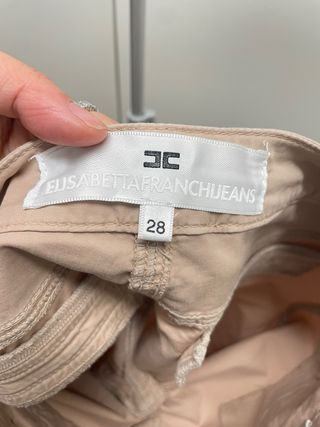 Pantalones Elisabetta Franchi tiro bajo beige XS