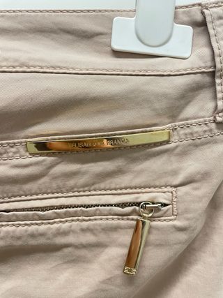 Pantalones Elisabetta Franchi tiro bajo beige XS