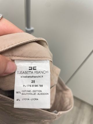 Pantalones Elisabetta Franchi tiro bajo beige XS