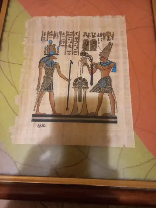 Cuadro Papyrus Egipcio Marco Madera