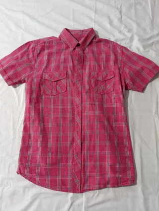 Camisa hombre cuadros manga corta