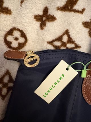 Longchamp Le Pliage Bolso Azul Marrón