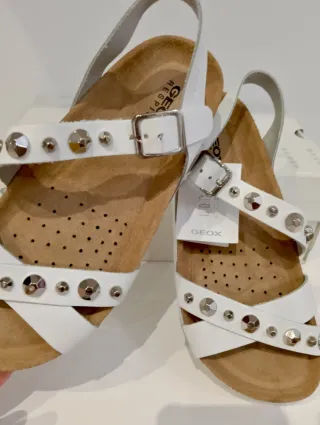 Sandalias Geox Blancas Talla 36 Tachuelas