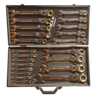 Maletín 22 llaves fijas articuladas carraca