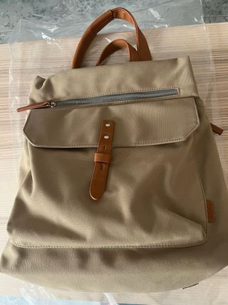 Mochila Misako Antirrobo Beige y Marrón