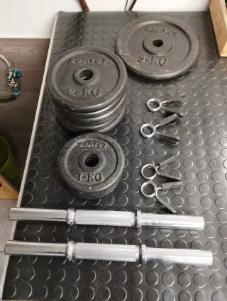 Mancuernas con discos y pinzas