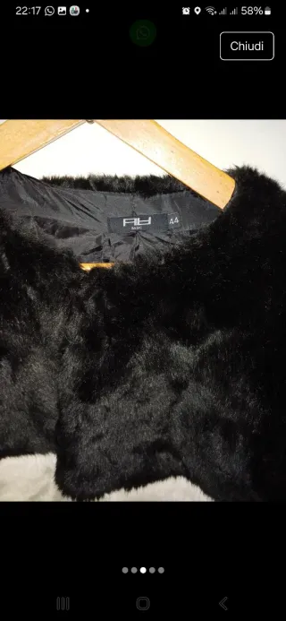 Pelliccia sintetica a blocchi di colore M