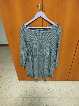 Jersey lana mujer negro y blanco