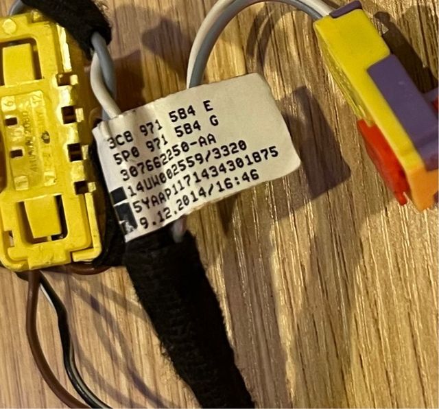 Cableado Airbag VW Seat 3C8971584E 5P0971584G