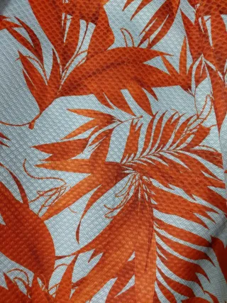 Falda estampada naranja y blanca