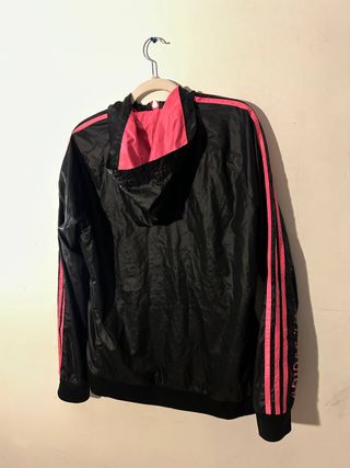 Cortavientos Adidas Negro y Rosa
