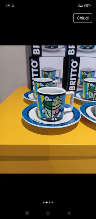 Set 4 tazzine con piattino Britto