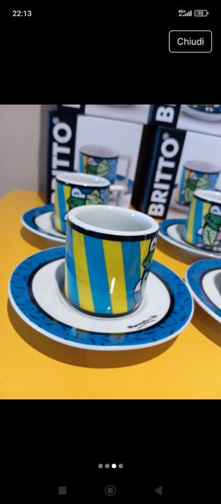 Set 4 tazzine con piattino Britto