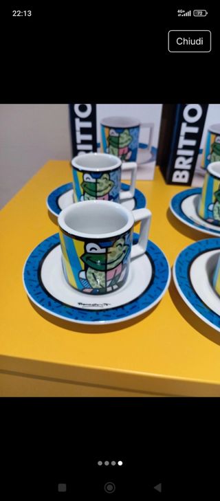 Set 4 tazzine con piattino Britto