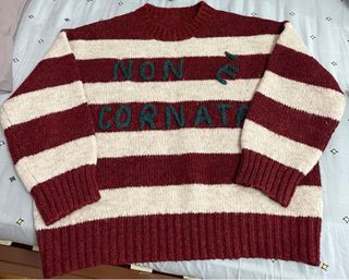 Jersey rayas rojo y beige