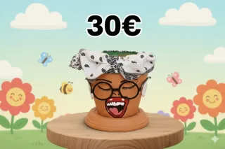 Tiesto decorado con cara y lazo