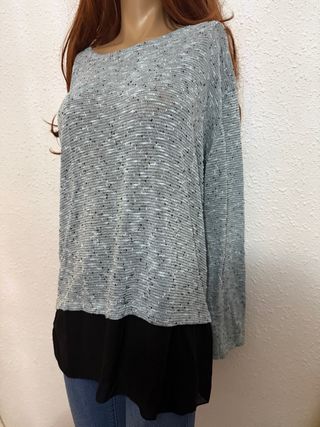 Camiseta larga jaspeada túnica Talla M / L blusa