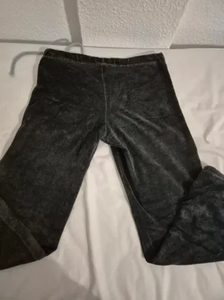 Pantalón ancho mujer terciopelo gris