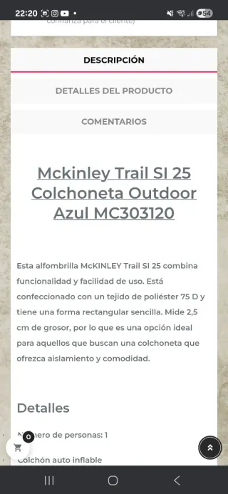Esterilla Hinchable McKinley NUEVA