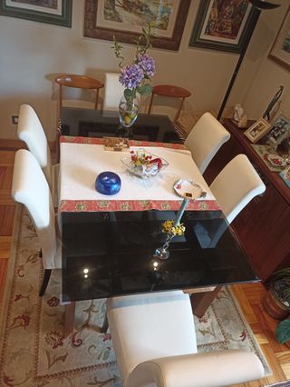 6 Sillas Tapizadas Madera Sky