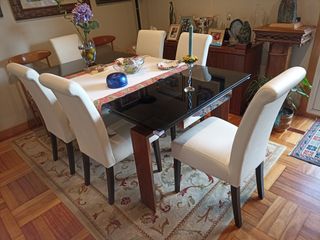 6 Sillas Tapizadas Madera Sky