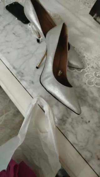 Tacón rosa y tacon plata los 19