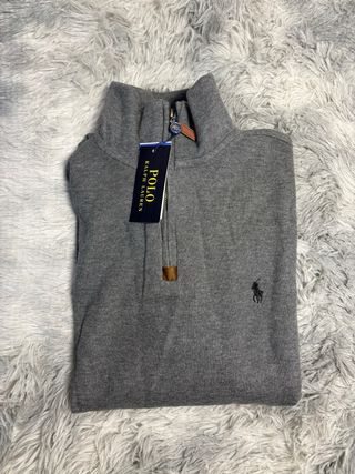 Sudadera Polo Ralph Lauren Gris Media Cremallera