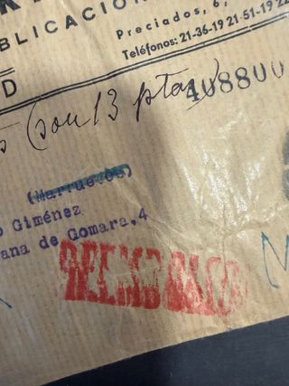 Història postal. Cartas de devolución.