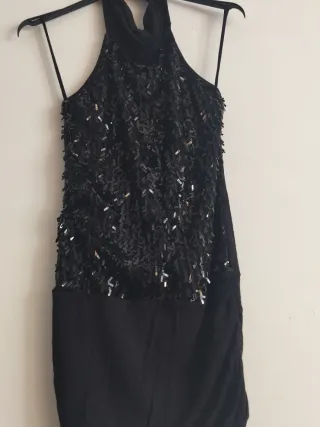 Top lentejuelas negro