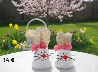 Tiesto decorado Pascua conejito