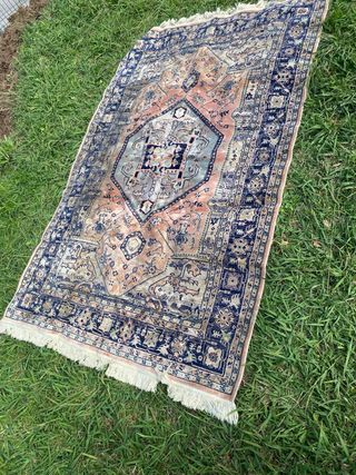 Alfombra Persa Azul y Rosa