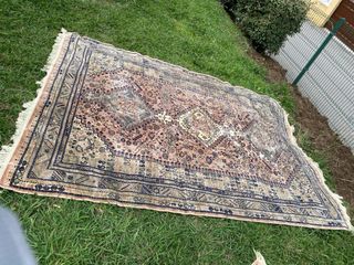 Alfombra Persa Azul y Rosa