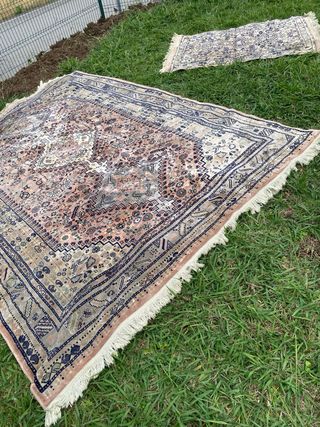 Alfombra Persa Azul y Rosa