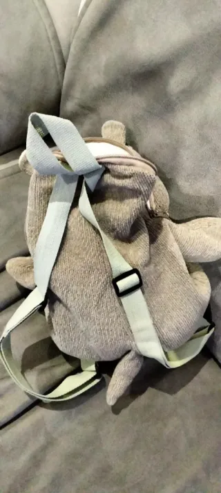 Zainetto ippopotamo grigio e bianco