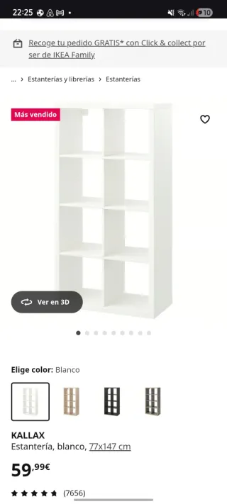 Estantería Kallax 4x2 blanca