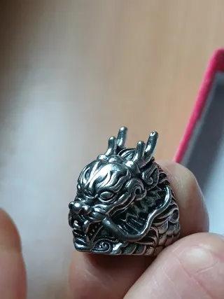 Anello drago argento